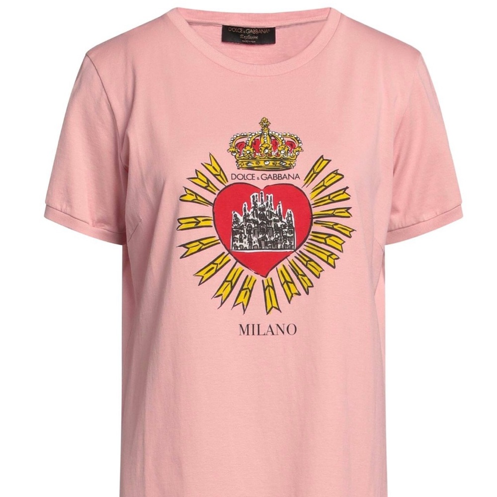 Dolce & Gabbana Pink Milano Graphic Tee